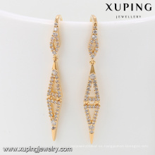 92035 Xuping Jewelry Pendientes chapados en oro de diseño simple y elegante para mujeres